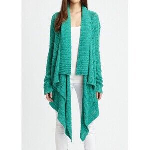 Rachel Zoe $250 Open Front Draped Knit Mint Cardigan Sweater Size: Large NWT